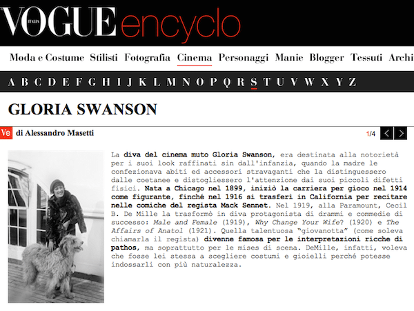 Vogue Encyclo - Gloria Swanson