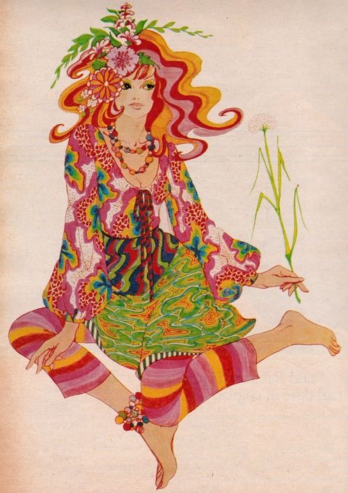 The Fool - 1966 fashion illustration by Marijke Kroger Dunham