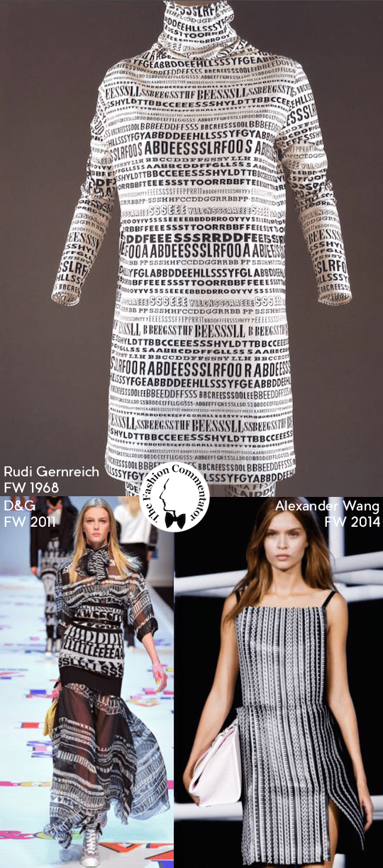 FashionLoop 3 - Lettering in Fashion - Rudi Gernreich FW1968, DeG FW2011, Alexander Wang FW2014