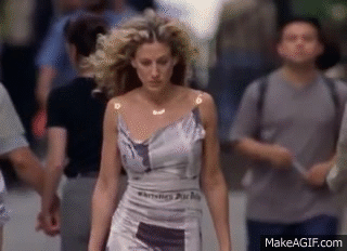 Lettering in fashion - Carrie Bradshaw newspaper dress Sex and the City