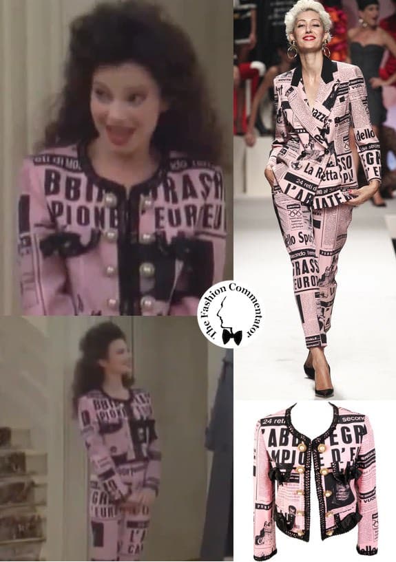 Lettering in fashion - The Nanny Fran Drescher wearing a Moschino ensemble