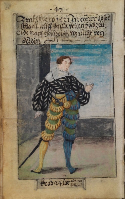 Matthäus Schwarz Aged 24 - In February 1521, in a gathering at Steffan Veiten’s wedding - or rather the after-wedding - it was not from silk. - © The Herzog Anton Ulrich Museum, Braunschweig